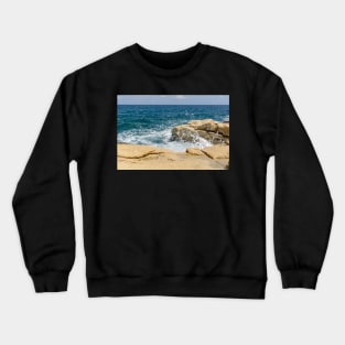 Wave breaks on rocks of the Sliema coast Crewneck Sweatshirt